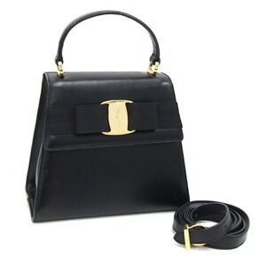 Salvatore Ferragamo Vara Black Crossbody Bag Strap Ribbon